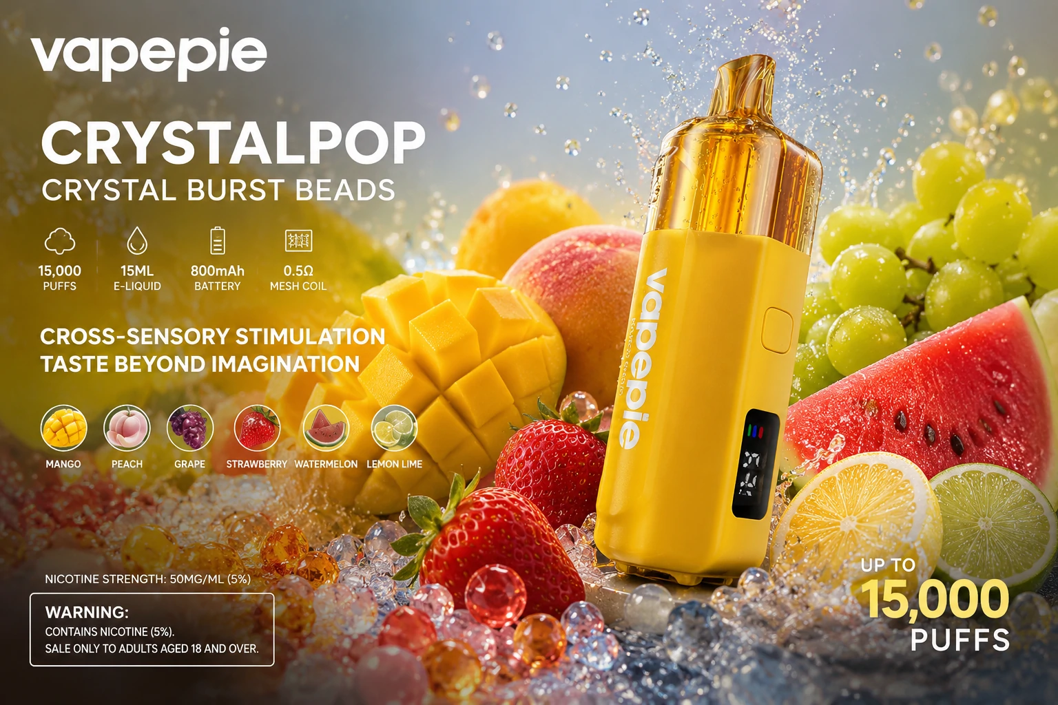 VAPEPIE Crystal Burst Beads CRYSTALPOP - 15,000 Puffs